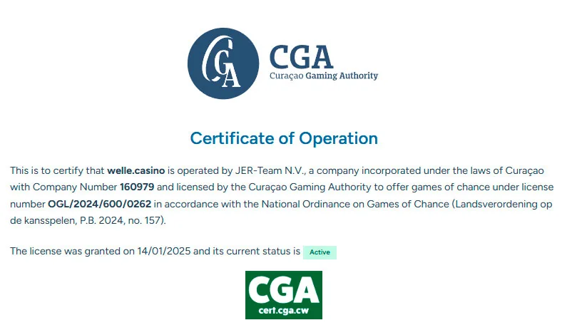 license wellecasino